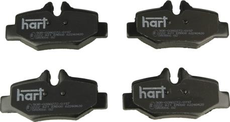 Hart 222 421 - Тормозные колодки, дисковые, комплект autosila-amz.com