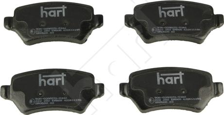Hart 222 282 - Тормозные колодки, дисковые, комплект autosila-amz.com