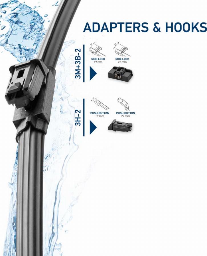 HELLA 9XW 358 164-081 - wycieraczkiEasySetOE600/500adaptery:3M,3B-2,3H-2 autosila-amz.com