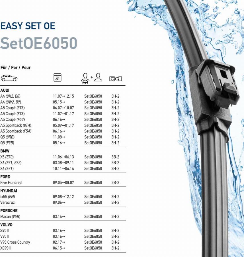 HELLA 9XW 358 164-081 - wycieraczkiEasySetOE600/500adaptery:3M,3B-2,3H-2 autosila-amz.com