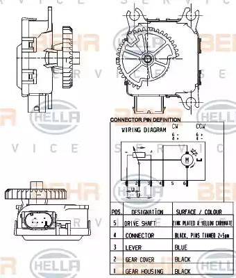 HELLA 6NW 351 344-001 - Регулировочный элемент, смесительный клапан autosila-amz.com