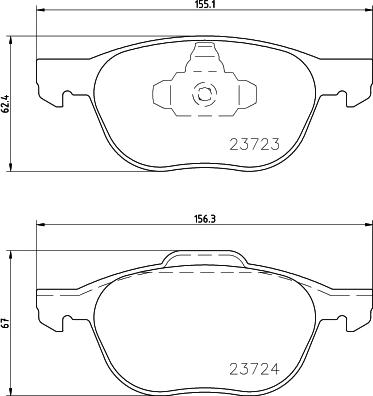 HELLA 8DB 355 045-421 - Тормозные колодки, дисковые, комплект autosila-amz.com