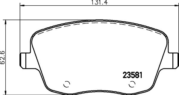 HELLA 8DB 355 045-601 - Тормозные колодки, дисковые, комплект autosila-amz.com