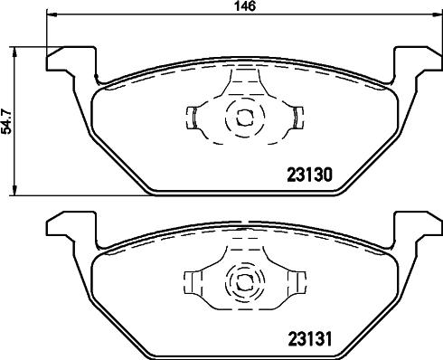 HELLA 8DB 355 045-041 - Тормозные колодки, дисковые, комплект autosila-amz.com