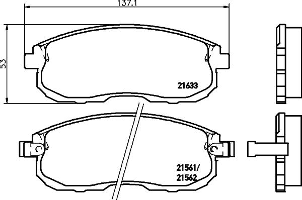 HELLA 8DB 355 045-081 - Тормозные колодки, дисковые, комплект autosila-amz.com