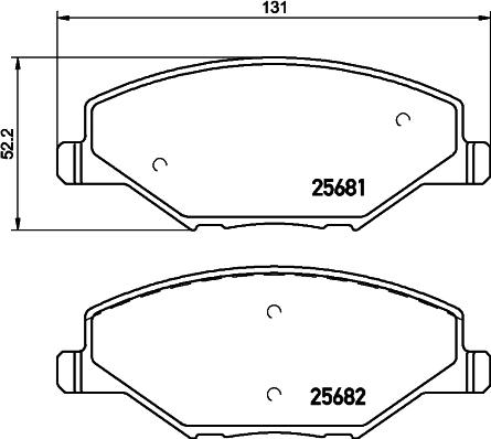 HELLA 8DB 355 045-151 - Тормозные колодки, дисковые, комплект autosila-amz.com