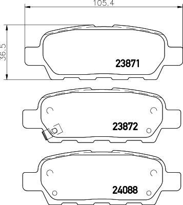 HELLA 8DB 355 045-101 - Тормозные колодки, дисковые, комплект autosila-amz.com