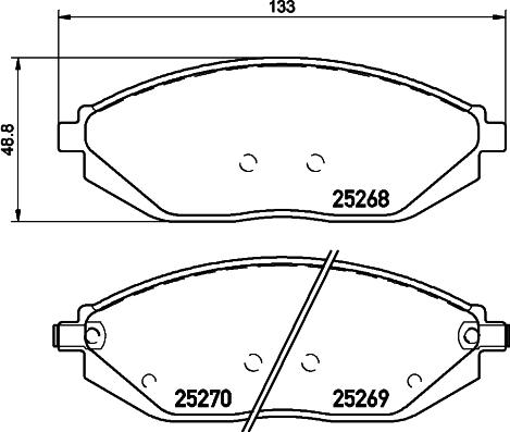 HELLA 8DB 355 045-181 - Тормозные колодки, дисковые, комплект autosila-amz.com