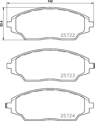 HELLA 8DB 355 045-241 - Тормозные колодки, дисковые, комплект autosila-amz.com