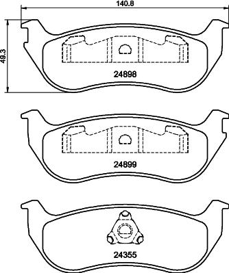 HELLA 8DB 355 040-451 - Тормозные колодки, дисковые, комплект autosila-amz.com