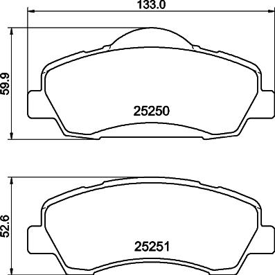 HELLA 8DB 355 040-561 - Тормозные колодки, дисковые, комплект autosila-amz.com