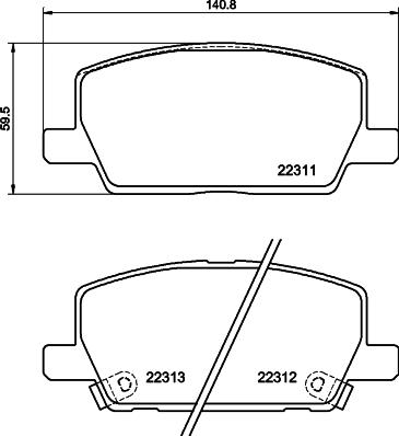 HELLA 8DB 355 040-001 - Тормозные колодки, дисковые, комплект autosila-amz.com