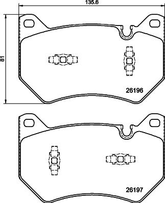 HELLA 8DB 355 040-151 - Тормозные колодки, дисковые, комплект autosila-amz.com