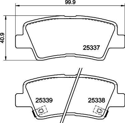 HELLA 8DB 355 040-171 - Тормозные колодки, дисковые, комплект autosila-amz.com