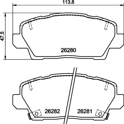 HELLA 8DB 355 040-841 - Тормозные колодки, дисковые, комплект autosila-amz.com