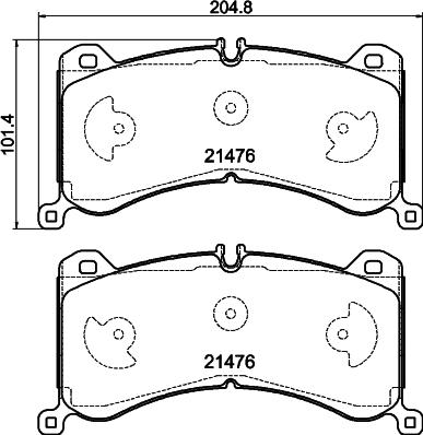 HELLA 8DB 355 040-821 - Тормозные колодки, дисковые, комплект autosila-amz.com