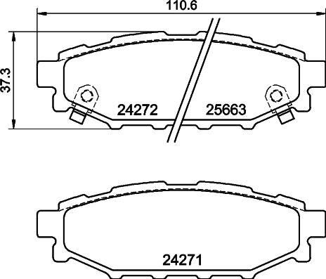 HELLA 8DB 355 040-391 - Тормозные колодки, дисковые, комплект autosila-amz.com