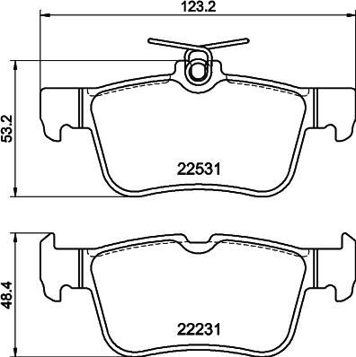 HELLA 8DB 355 041-071 - Тормозные колодки, дисковые, комплект autosila-amz.com