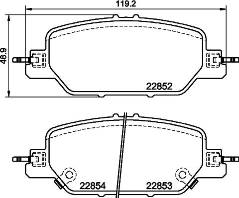 HELLA 8DB 355 041-201 - Тормозные колодки, дисковые, комплект autosila-amz.com