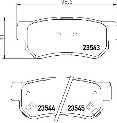 HELLA 8DB 355 009-971 - Тормозные колодки, дисковые, комплект autosila-amz.com