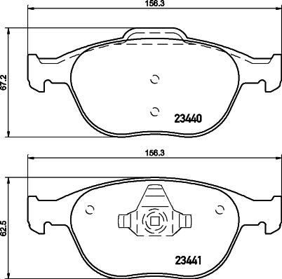 HELLA 8DB 355 009-561 - Тормозные колодки, дисковые, комплект autosila-amz.com