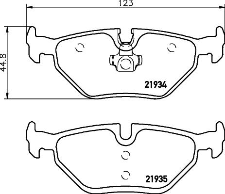 HELLA 8DB 355 009-051 - Тормозные колодки, дисковые, комплект autosila-amz.com