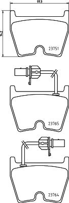 HELLA 8DB 355 009-191 - Тормозные колодки, дисковые, комплект autosila-amz.com