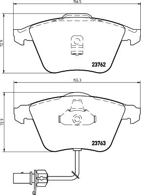 HELLA 8DB 355 009-141 - колодки тормозные дисковые AUDI A6 (4B, autosila-amz.com