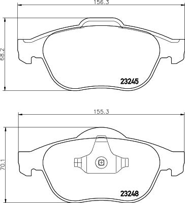 HELLA 8DB 355 009-111 - Тормозные колодки, дисковые, комплект autosila-amz.com