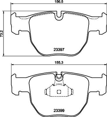 HELLA 8DB 355 009-301 - Тормозные колодки, дисковые, комплект autosila-amz.com