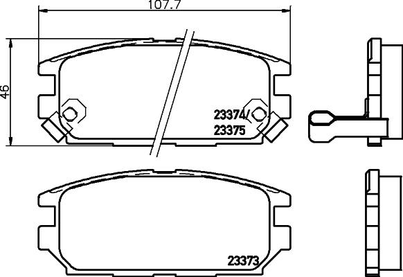 HELLA 8DB 355 009-291 - Тормозные колодки дисковые DONGNAN (SOUEAST) SOVERAN Gro?raumlimousine / MITSUBISHI LANCER V (CB/D_A), LANCER VI (CJ-CP_), MAGN autosila-amz.com