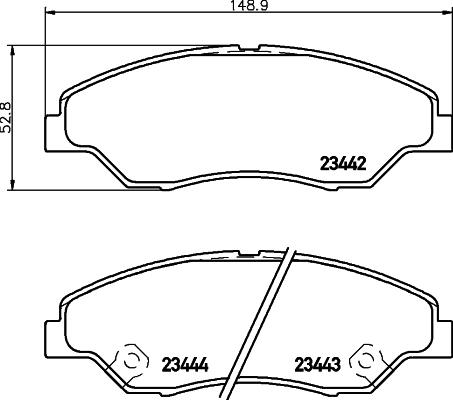 HELLA 8DB 355 009-701 - Тормозные колодки, дисковые, комплект autosila-amz.com