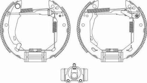 HELLA 8DB 355 004-951 - Комплект тормозных колодок, барабанные autosila-amz.com