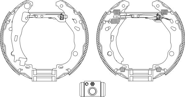 HELLA 8DB 355 004-921 - Комплект тормозных колодок, барабанные autosila-amz.com