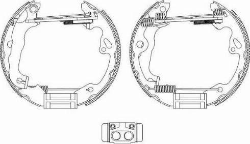 HELLA 8DB 355 004-971 - Комплект тормозных колодок, барабанные autosila-amz.com