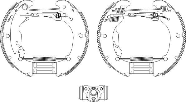 HELLA 8DB 355 004-481 - Комплект тормозных колодок, барабанные autosila-amz.com