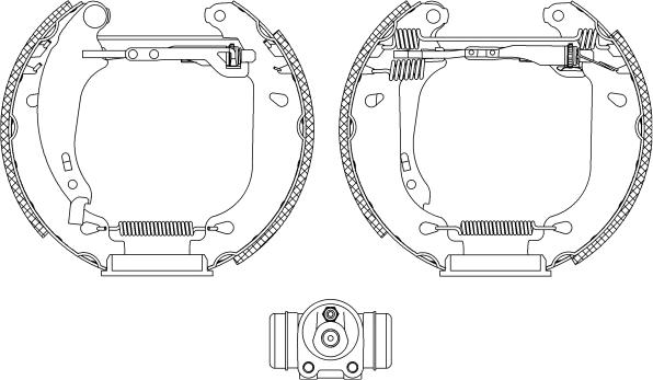 HELLA 8DB 355 004-511 - Колодки тормозные барабанные, комплект PEUGEOT 206 hatchback (2A/C), 206 notchback, 206 Van, 206+ (T3E) autosila-amz.com