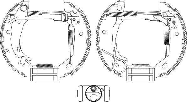 HELLA 8DB 355 004-521 - Комплект тормозных колодок, барабанные autosila-amz.com