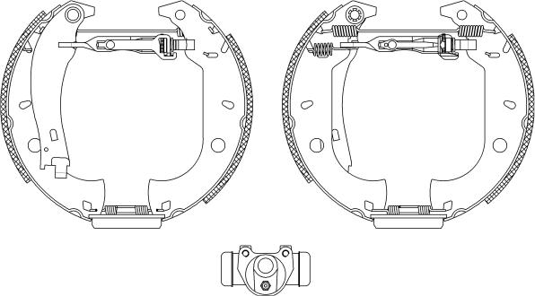 HELLA 8DB 355 004-071 - Комплект тормозных колодок, барабанные autosila-amz.com