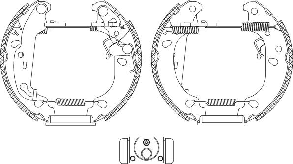 HELLA 8DB 355 004-811 - Комплект тормозных колодок, барабанные autosila-amz.com