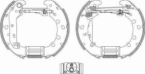 HELLA 8DB 355 004-831 - Комплект тормозных колодок, барабанные autosila-amz.com