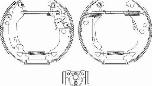 HELLA 8DB 355 004-341 - Комплект тормозных колодок, барабанные autosila-amz.com