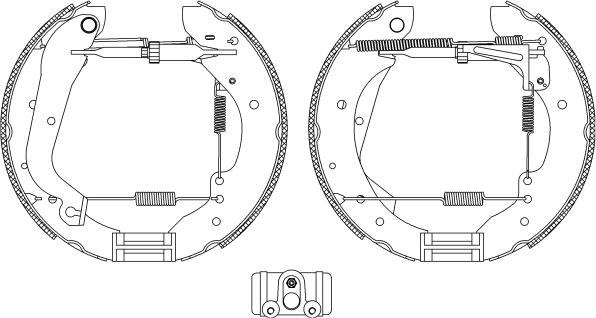 HELLA 8DB 355 004-281 - Комплект тормозных колодок, барабанные autosila-amz.com