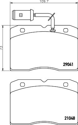 HELLA 8DB 355 005-481 - Тормозные колодки, дисковые, комплект autosila-amz.com