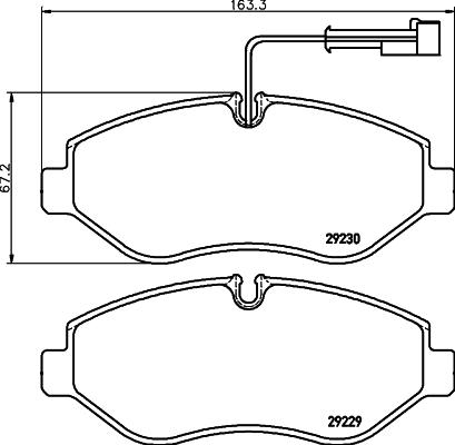 HELLA 8DB 355 005-611 - Тормозные колодки, дисковые, комплект autosila-amz.com