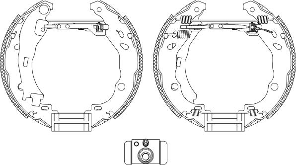 HELLA 8DB 355 005-111 - Комплект тормозных колодок, барабанные autosila-amz.com