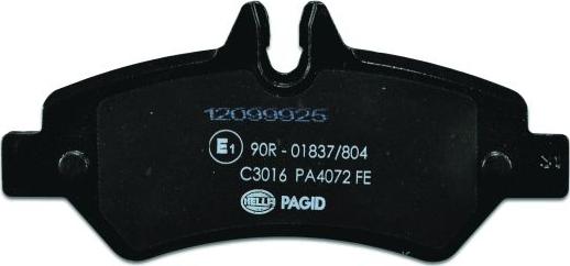 HELLA 8DB 355 005-351 - Тормозные колодки, дисковые, комплект autosila-amz.com