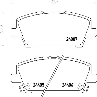 HELLA 8DB 355 006-911 - Тормозные колодки, дисковые, комплект autosila-amz.com