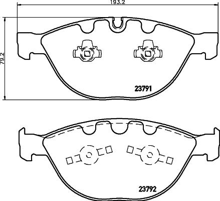 HELLA 8DB 355 006-551 - Тормозные колодки, дисковые, комплект autosila-amz.com