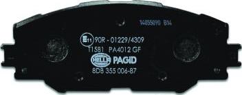 HELLA 8DB 355 006-871 - Тормозные колодки, дисковые, комплект autosila-amz.com